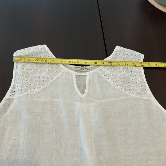 Terzo Millennio Made in Italy White Linen Sleeveless Tunic Top Size 3X - Picture 4 of 14